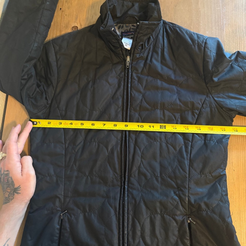 Patagonia Mor Coat Quilted Insulated Full Length Jacket Black Lining XS 28496 - Picture 8 of 11